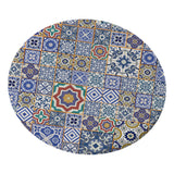 Max Stretch Round Dining Table Top Cover Waterproof Tablecloth Floral Diagram