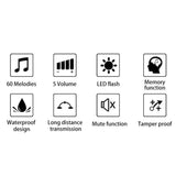 Max Wireless Chime Doorbell 60 Melodies 1 Transmitter for 2 UK Plug-in Receivers