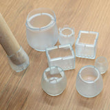 Max 10pcs No-slip Clear Chair Leg Caps Round Wood Floor Protectors Size_A