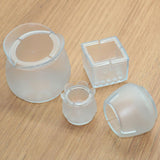 Max 10pcs No-slip Clear Chair Leg Caps Round Wood Floor Protectors Size_A