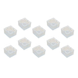 10pcs No-slip Clear Chair Leg Caps Square Wood Floor Protectors 6-square