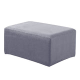 Max Stretch Ottoman Pouf Cover Footrest Stool Slipcover Protector Gray