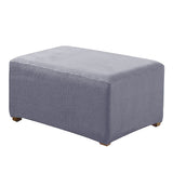 Max Stretch Ottoman Pouf Cover Footrest Stool Slipcover Protector Gray