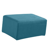 Max Stretch Ottoman Pouf Cover Footrest Stool Slipcover Protector Dark Green