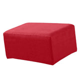 Stretch Ottoman Pouf Cover Footrest Stool Slipcover Protector Wine Red