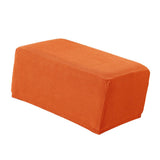 Max Stretch Ottoman Pouf Cover Footrest Stool Slipcover Protector a Orange