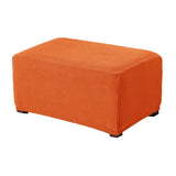 Max Stretch Ottoman Pouf Cover Footrest Stool Slipcover Protector a Orange