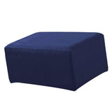 Max Stretch Ottoman Pouf Cover Footrest Stool Slipcover Protector a Dark Blue