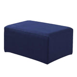 Max Stretch Ottoman Pouf Cover Footrest Stool Slipcover Protector a Dark Blue