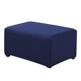 Max Stretch Ottoman Pouf Cover Footrest Stool Slipcover Protector a Dark Blue