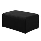 Max Stretch Ottoman Pouf Cover Footrest Stool Slipcover Protector a Black