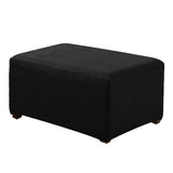 Max Stretch Ottoman Pouf Cover Footrest Stool Slipcover Protector a Black