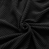 Max Stretch Ottoman Pouf Cover Footrest Stool Slipcover Protector a Black