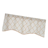 Max Embroidered Grid Valance Curtain Short Coffee Curtain White_A 52x18inch