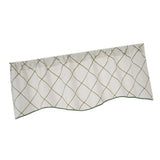 Max Embroidered Grid Valance Curtain Short Coffee Curtain White_B 52x18inch