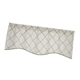Max Embroidered Grid Valance Curtain Short Coffee Curtain White_B 52x18inch
