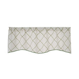 Max Embroidered Grid Valance Curtain Short Coffee Curtain White_B 52x18inch