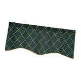 Max Embroidered Grid Valance Curtain Short Coffee Curtain Dark Green_A 42x18inch