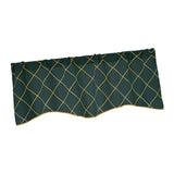 Max Embroidered Grid Valance Curtain Short Coffee Curtain Dark Green_A 42x18inch