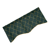 Max Embroidered Grid Valance Curtain Short Coffee Curtain Dark Green_A 42x18inch
