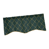Max Embroidered Grid Valance Curtain Short Coffee Curtain Dark Green_A 52x18inch