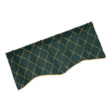 Max Embroidered Grid Valance Curtain Short Coffee Curtain Dark Green_A 52x18inch