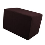 Max Stretch Ottoman Pouf Cover Footrest Stool Slipcover Protector B Dark Brown