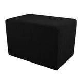 Max Stretch Ottoman Pouf Cover Footrest Stool Slipcover Protector B Black