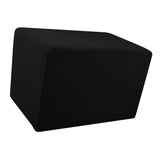 Max Stretch Ottoman Pouf Cover Footrest Stool Slipcover Protector B Black