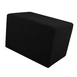 Max Stretch Ottoman Pouf Cover Footrest Stool Slipcover Protector B Black