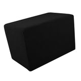 Max Stretch Ottoman Pouf Cover Footrest Stool Slipcover Protector B Black
