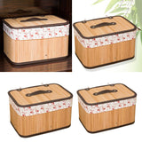 Max Weaving Storage Basket Bamboo Handmade Snacks Toys Storage Box with Lid Style01