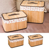 Max Weaving Storage Basket Bamboo Handmade Snacks Toys Storage Box with Lid Style01