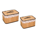 Max Weaving Storage Basket Bamboo Handmade Snacks Toys Storage Box with Lid Style01