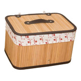 Max Weaving Storage Basket Bamboo Handmade Snacks Toys Storage Box with Lid Style01