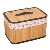 Max Weaving Storage Basket Bamboo Handmade Snacks Toys Storage Box with Lid Style01