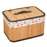 Max Weaving Storage Basket Bamboo Handmade Snacks Toys Storage Box with Lid Style01