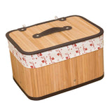 Max Weaving Storage Basket Bamboo Handmade Snacks Toys Storage Box with Lid Style01