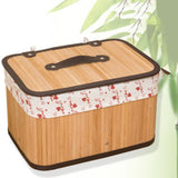 Max Weaving Storage Basket Bamboo Handmade Snacks Toys Storage Box with Lid Style01