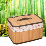 Max Weaving Storage Basket Bamboo Handmade Snacks Toys Storage Box with Lid Style01