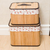 Max Weaving Storage Basket Bamboo Handmade Snacks Toys Storage Box with Lid Style01