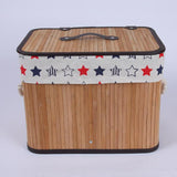 Max Weaving Storage Basket Bamboo Handmade Snacks Toys Storage Box with Lid Style03