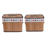 Max Weaving Storage Basket Bamboo Handmade Snacks Toys Storage Box with Lid Style03