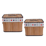 Max Weaving Storage Basket Bamboo Handmade Snacks Toys Storage Box with Lid Style03