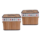 Max Weaving Storage Basket Bamboo Handmade Snacks Toys Storage Box with Lid Style03