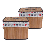 Max Weaving Storage Basket Bamboo Handmade Snacks Toys Storage Box with Lid Style03