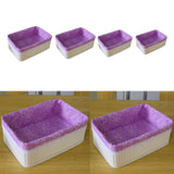 Max Bamboo Woven Folding Storage Box Laundry Basket with Wood Lid 36x26x14CM