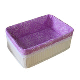 Max Bamboo Woven Folding Storage Box Laundry Basket with Wood Lid 36x26x14CM