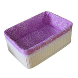 Max Bamboo Woven Folding Storage Box Laundry Basket with Wood Lid 36x26x14CM