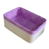 Max Bamboo Woven Folding Storage Box Laundry Basket with Wood Lid 36x26x14CM